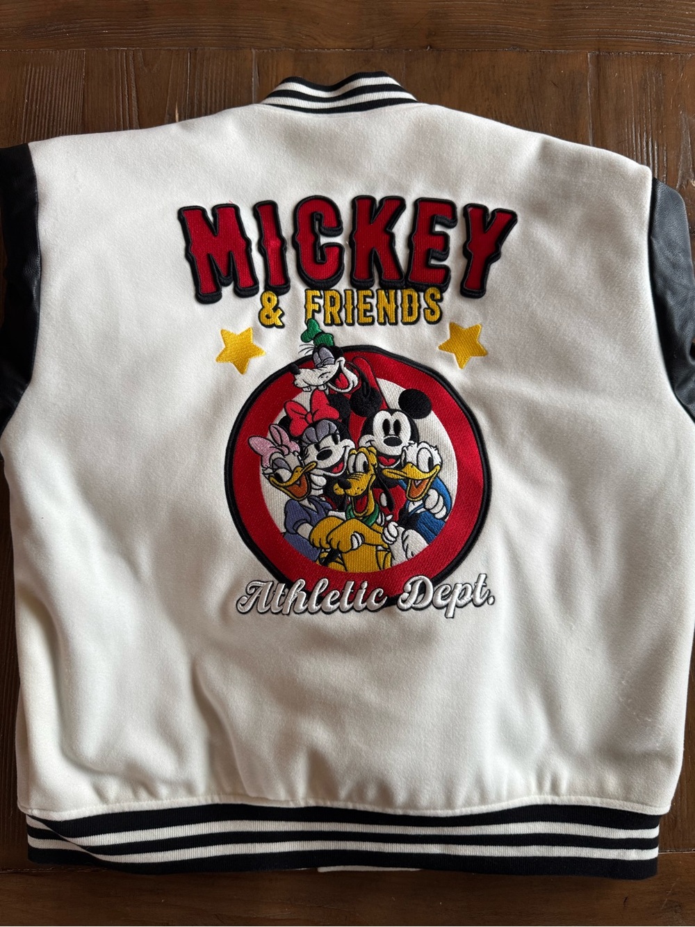 Forever 21 Disney Adult Unisex Varsity Jacket with Mickey Mouse and Friends